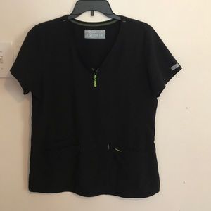 Medcouture black scrubs top